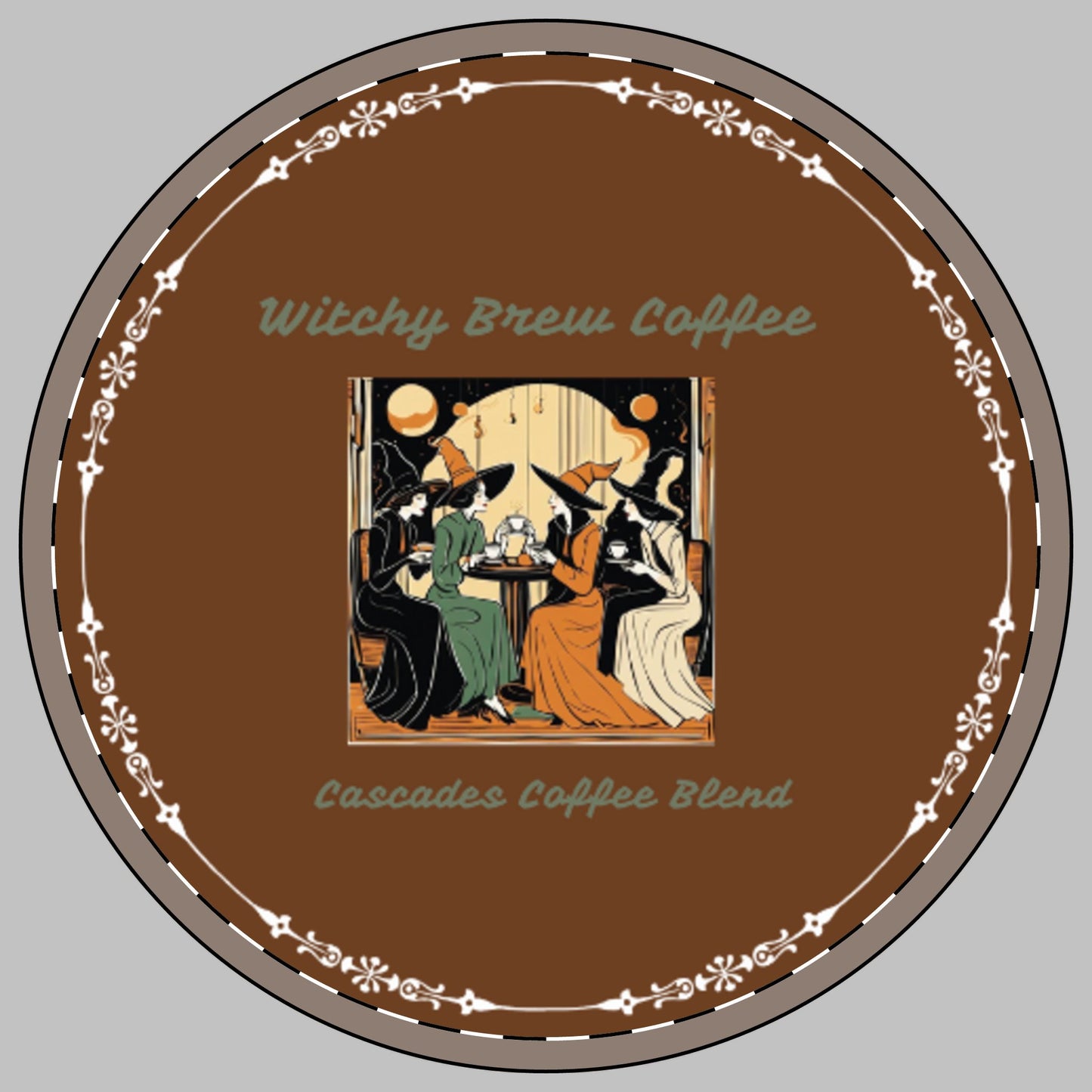 Witchy Brew Cascades Blend Coffee Ceramic Coaster