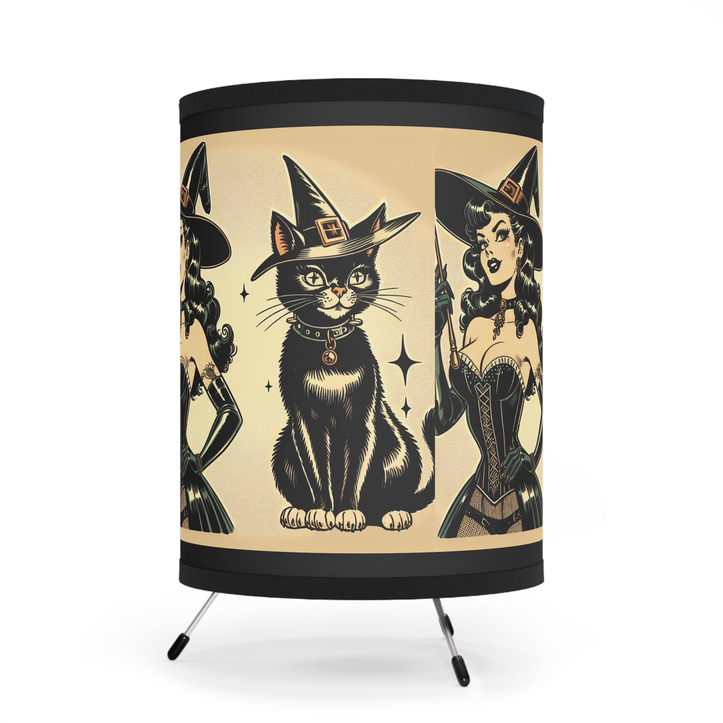 Witch and Black Cat Table Lamp