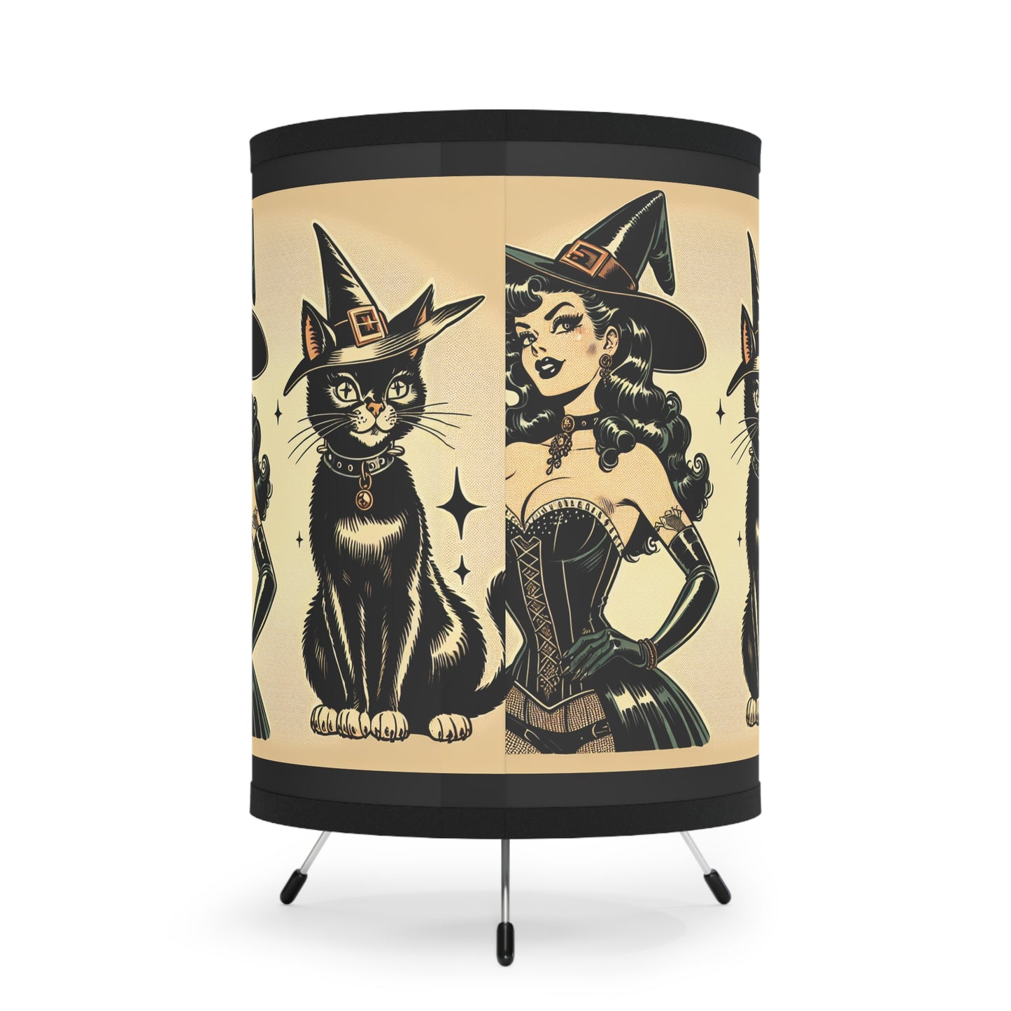 Witch and Black Cat Table Lamp