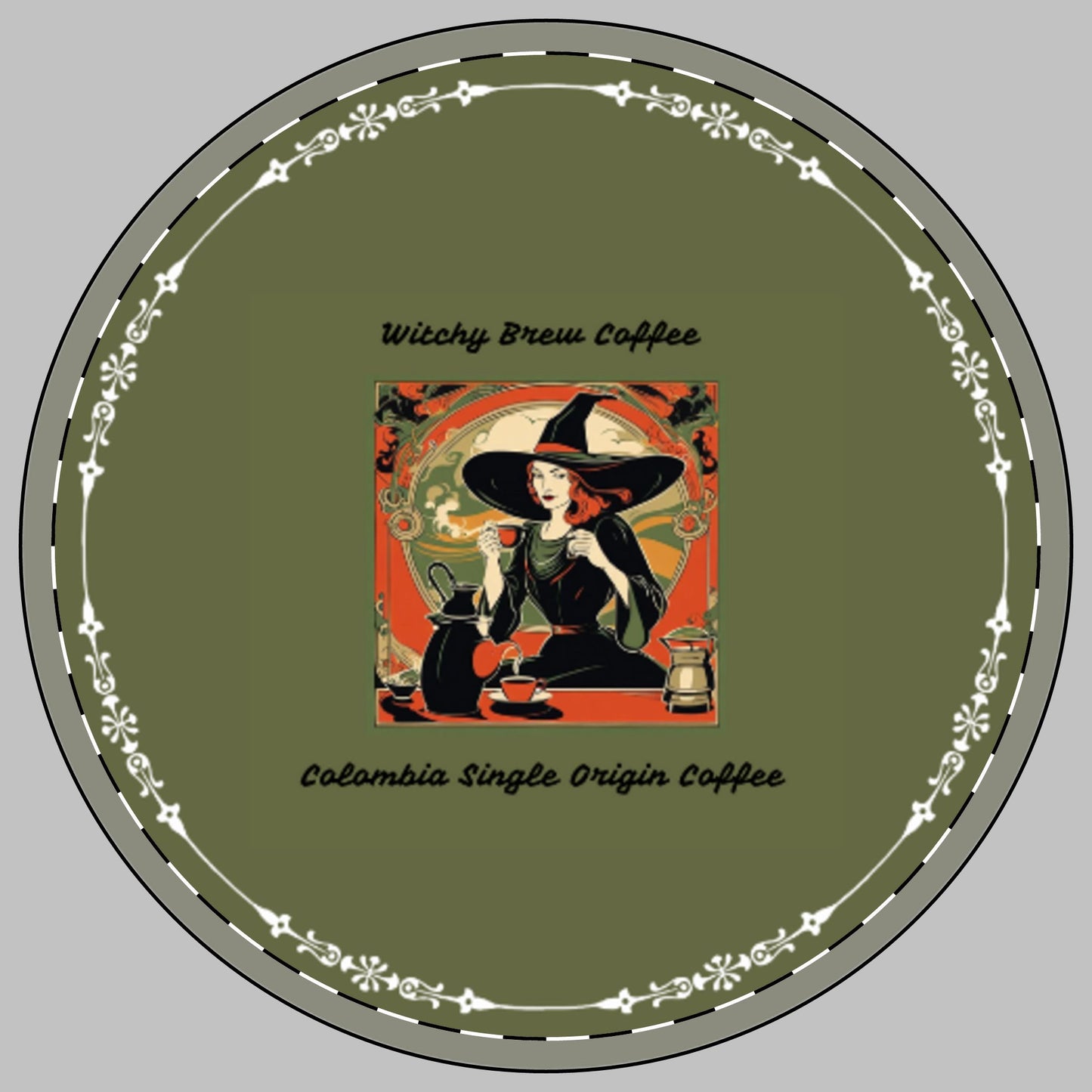 Witchy Brew Columbia Coffee Ceramic Coaster