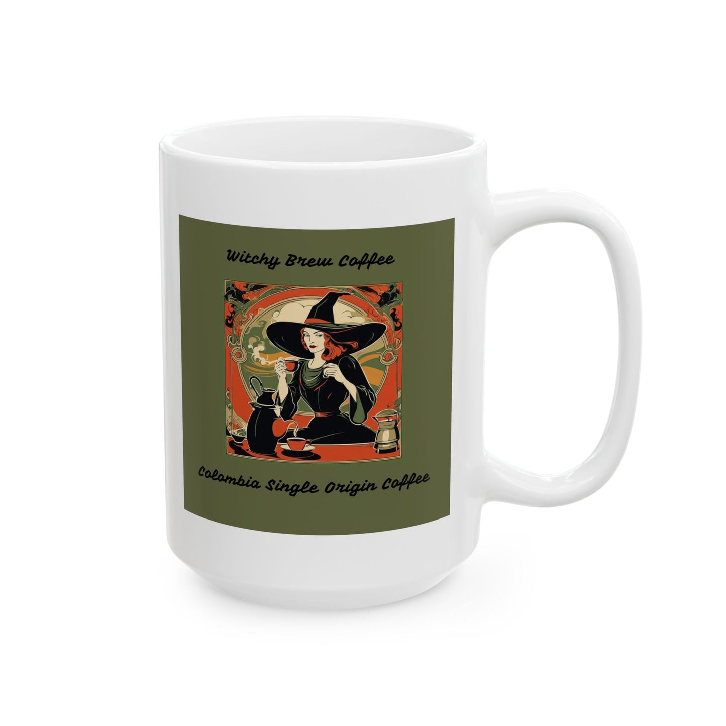 Witchy Brew Columbia Blend Ceramic Mug, (11oz, 15oz)