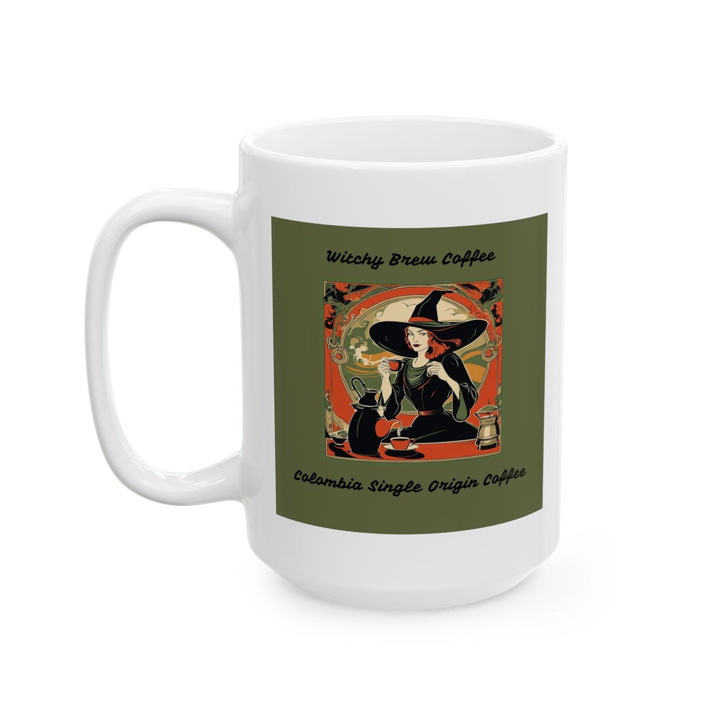 Witchy Brew Columbia Blend Ceramic Mug, (11oz, 15oz)