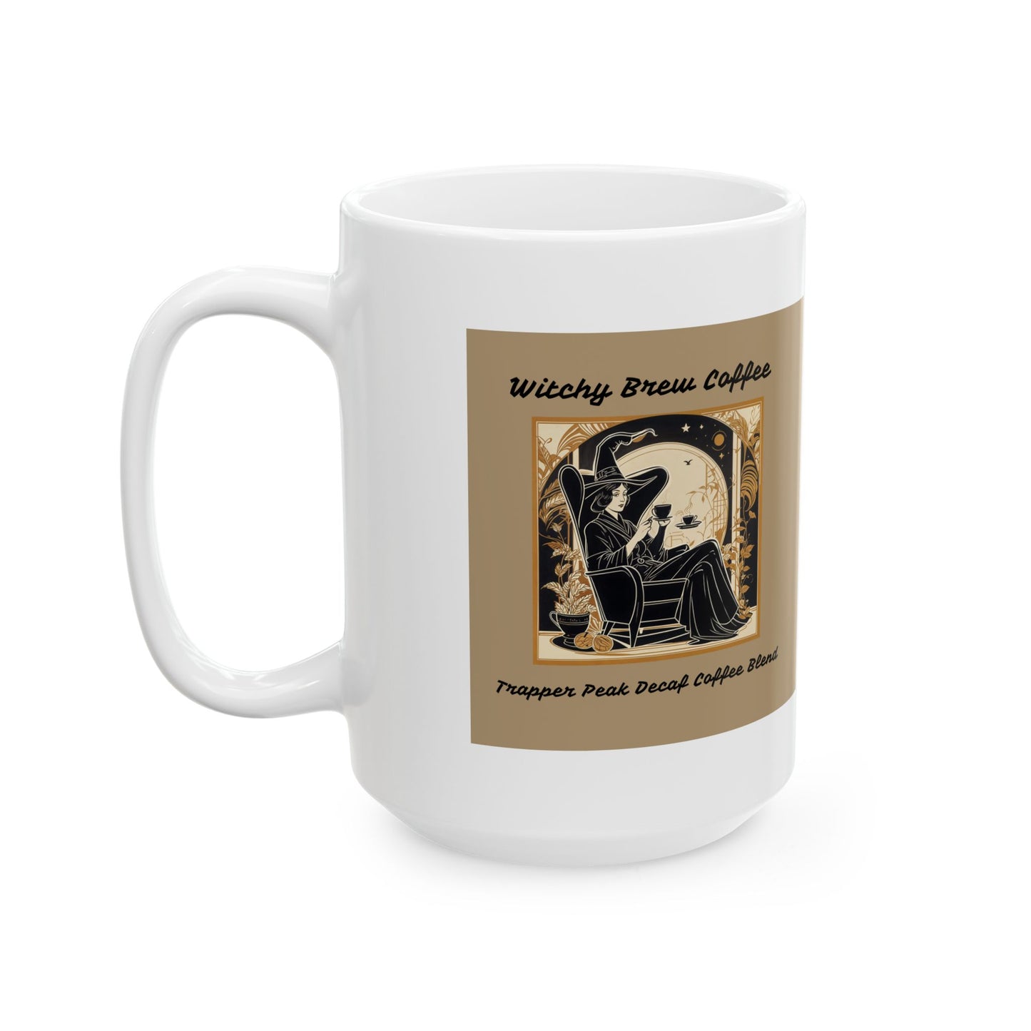 Witchy Brew Trapper Peak Decaf Blend Ceramic Mug, (11oz, 15oz)