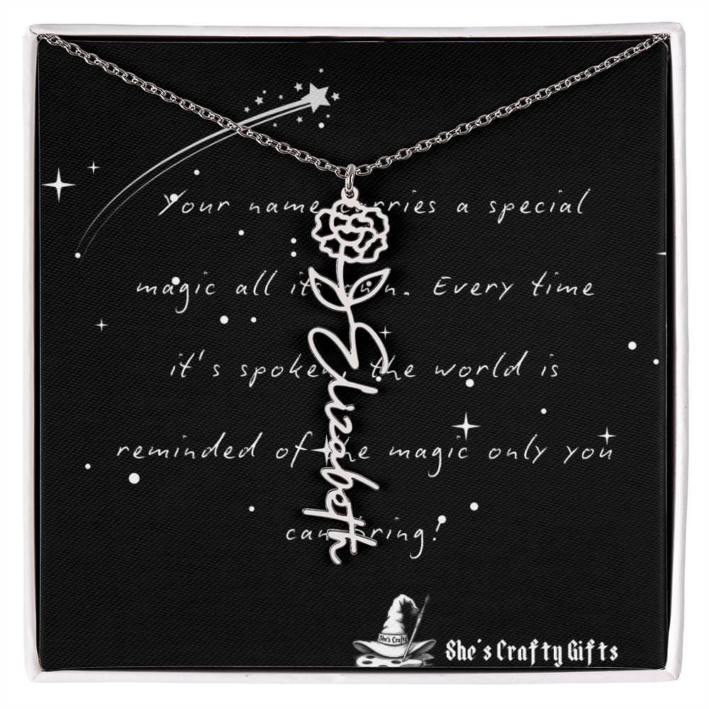 Flower Name Necklace