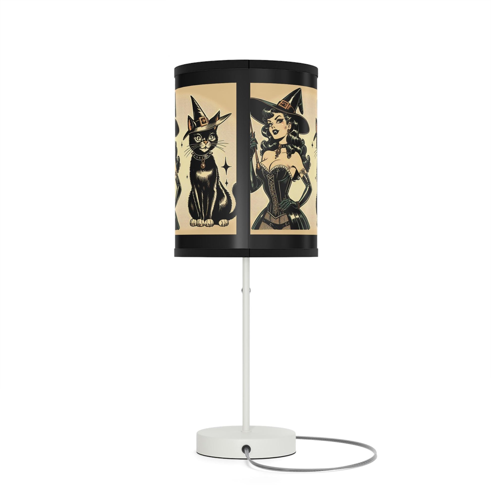 Lamp, Witch and Black Cat Design