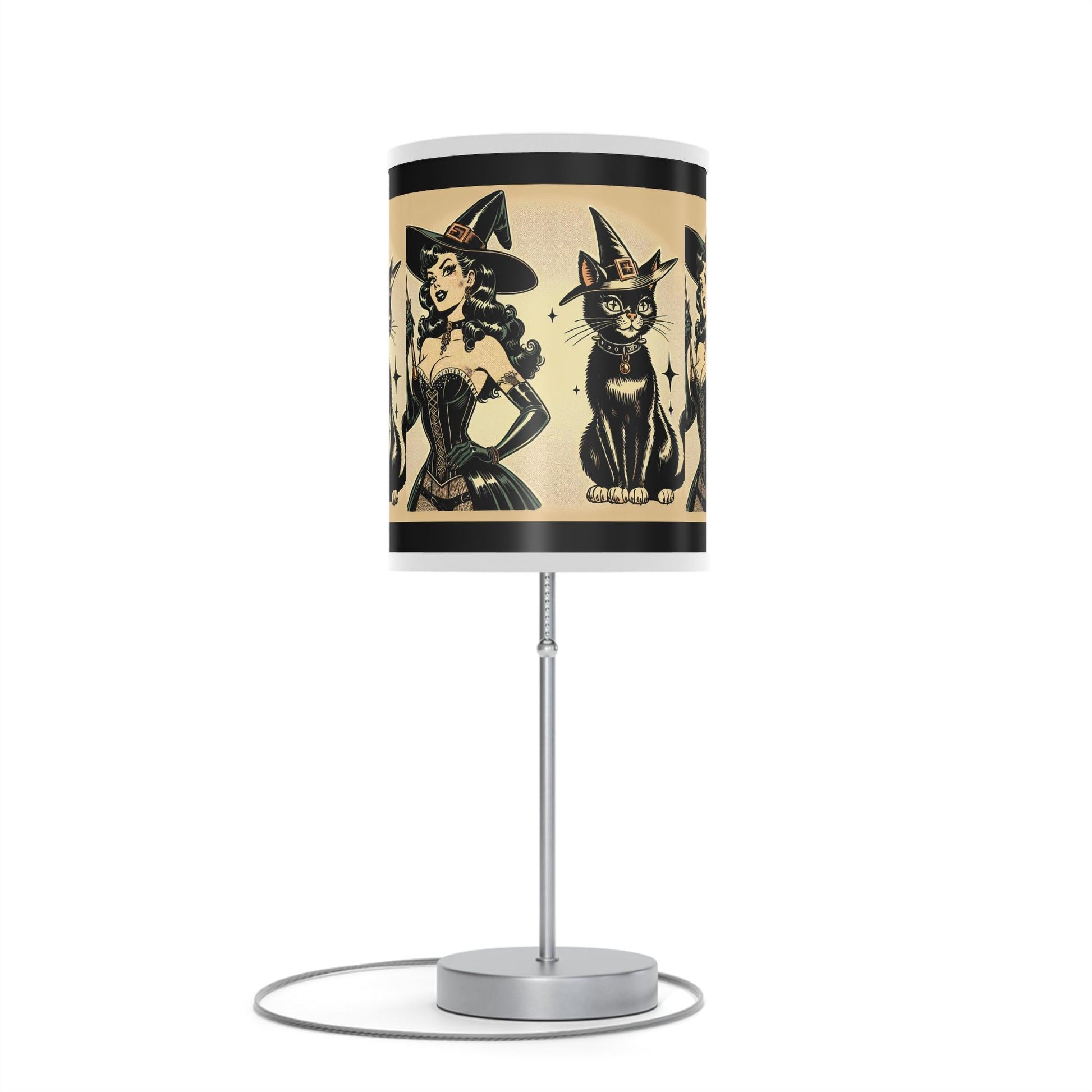 Lamp, Witch and Black Cat Design