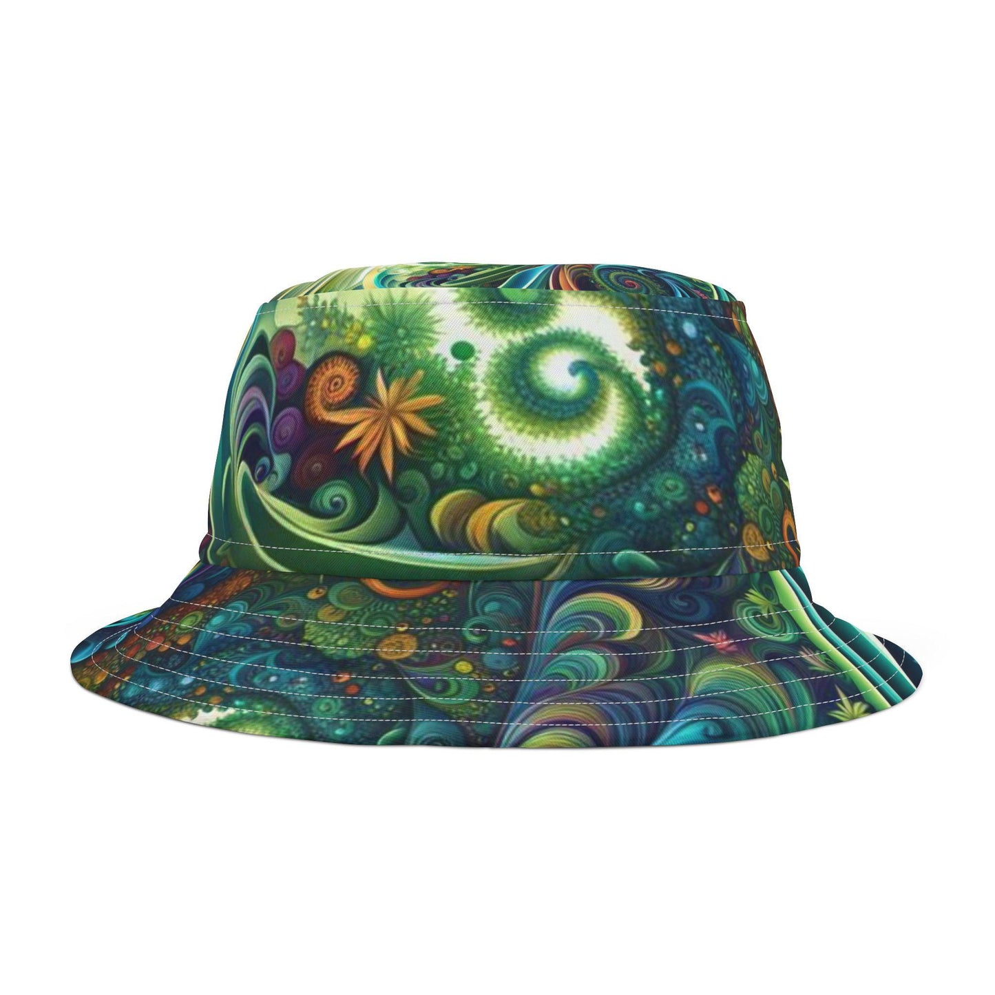 Marijuana Swirl Pattern Bucket Hat (AOP)