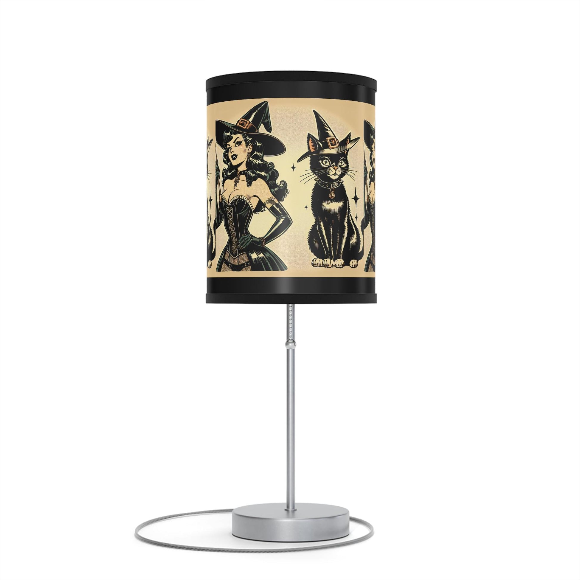 Lamp, Witch and Black Cat Design