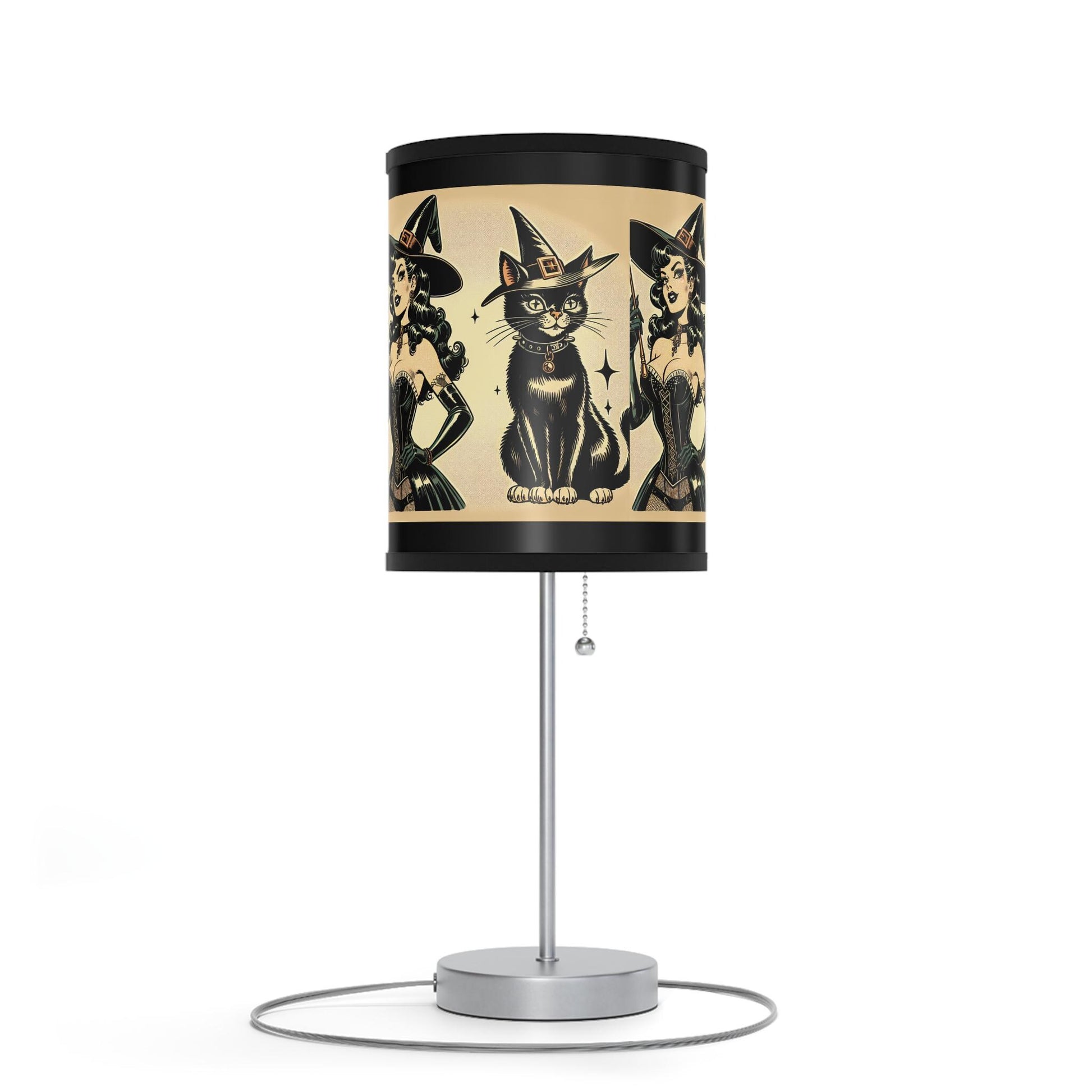 Lamp, Witch and Black Cat Design