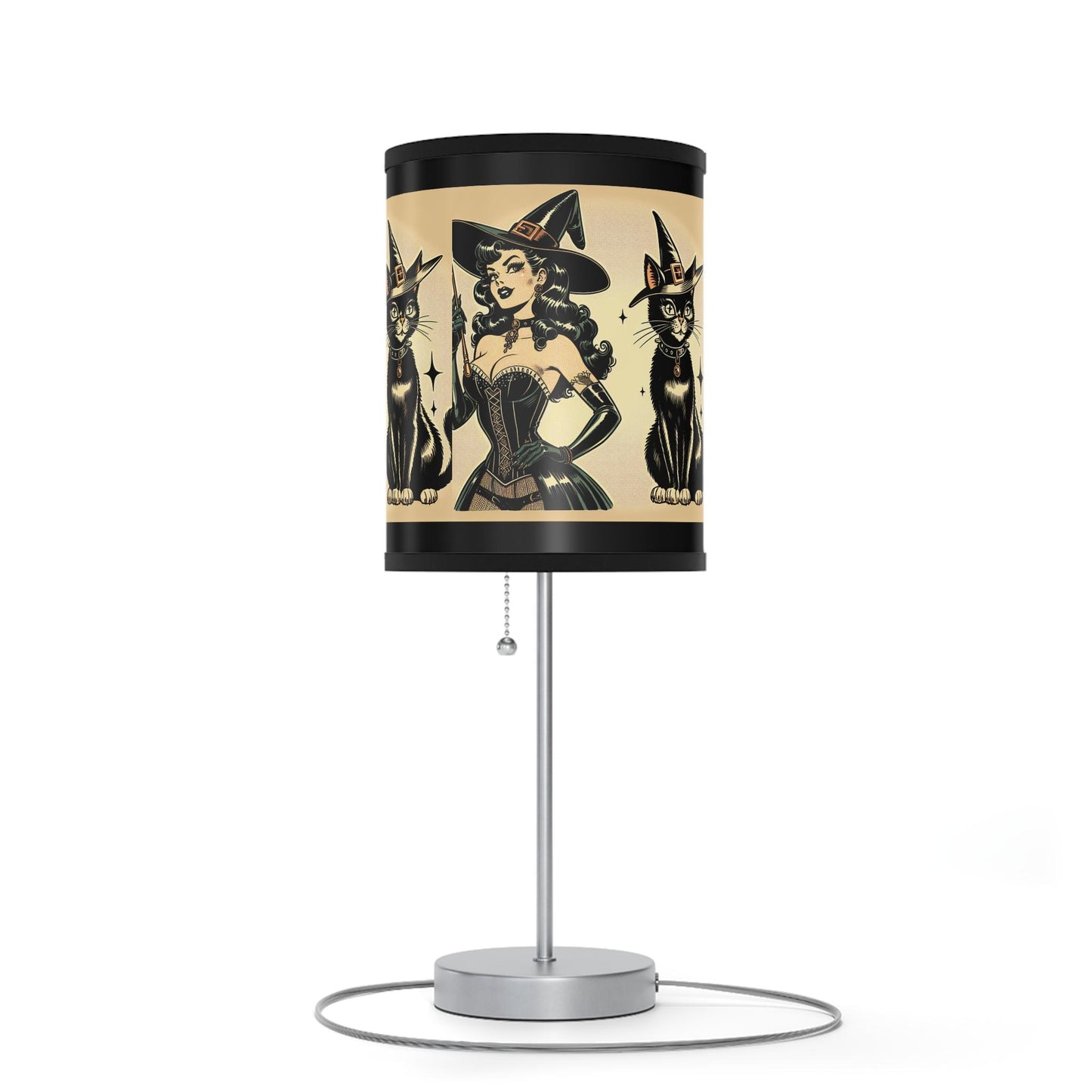 Lamp, Witch and Black Cat Design