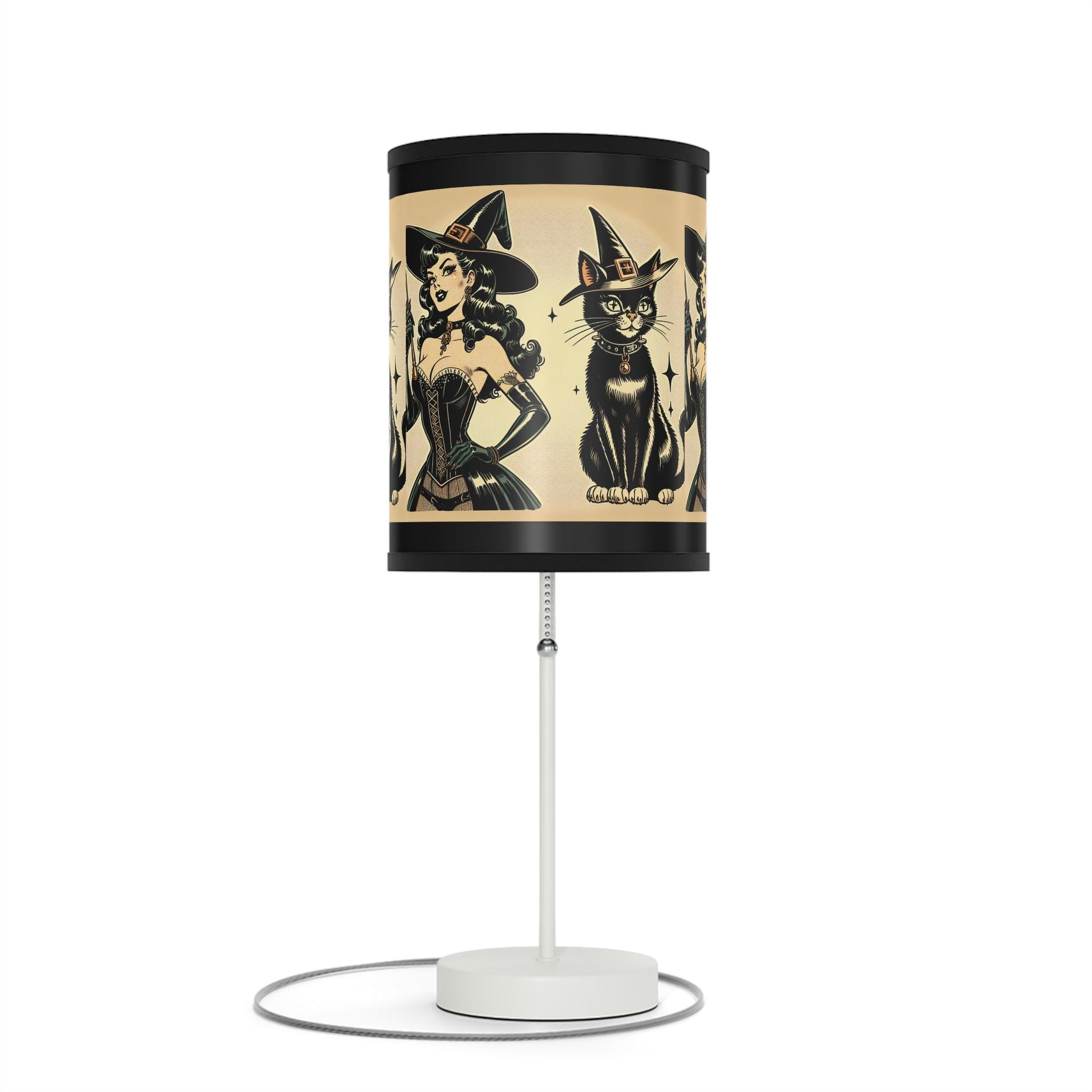 Lamp, Witch and Black Cat Design