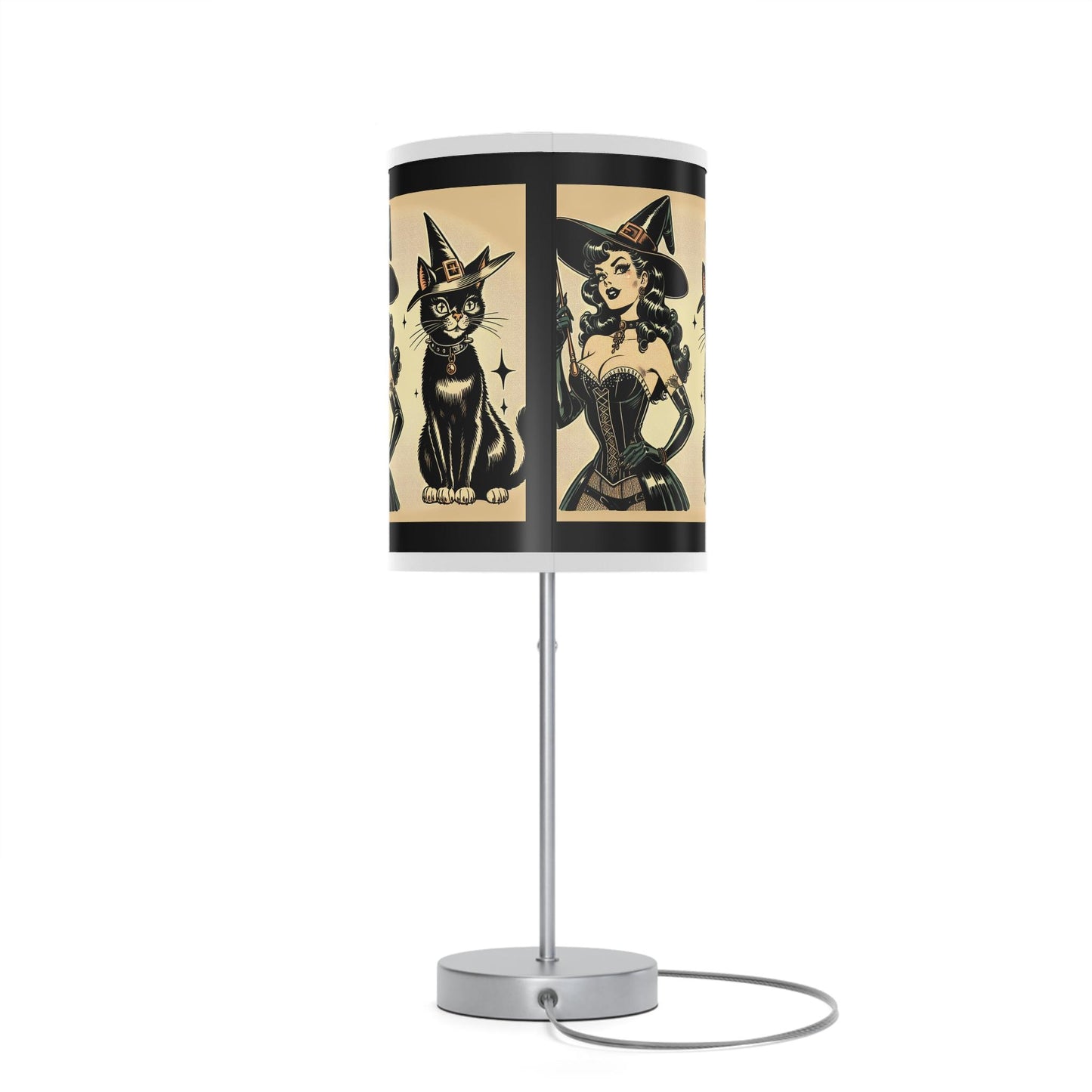 Lamp, Witch and Black Cat Design